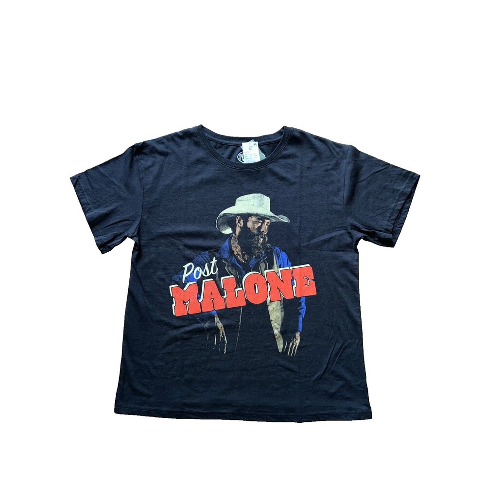 Post Malone Graphic T-Shirt Black Cowboy Hat Western Style 36651036  XL NEW